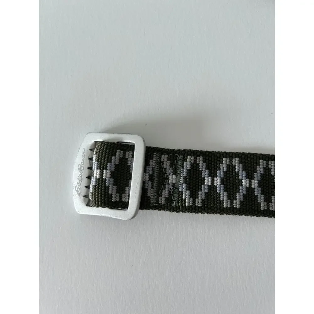 Eddie Bauer Green Fabric Diamond Pattern Belt